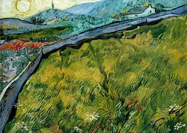 Wheat Field with Cypress