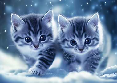 Two Kittens in the Snow