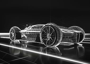 Silhouette of a racing car