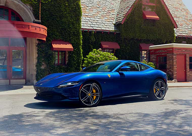 Blue Ferrari Roma