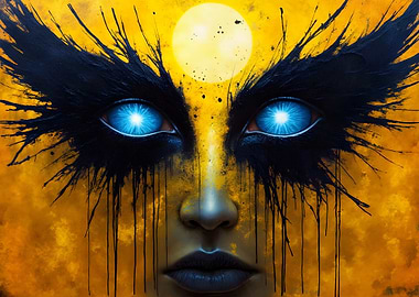 Glowing Eyes Abstract Art