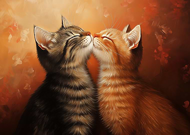 Two Cats Kissing