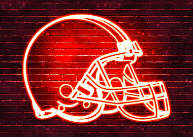 Cleveland Neon Football Helmet