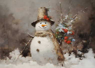 Snowman with Berries