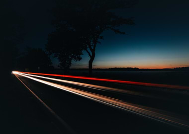 Night Road Lights