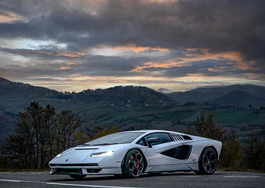 White Lamborghini Countach