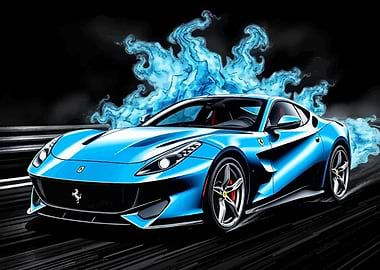 Blue 812 Superfast with Flames