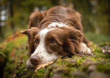 Brown and White Border Collie