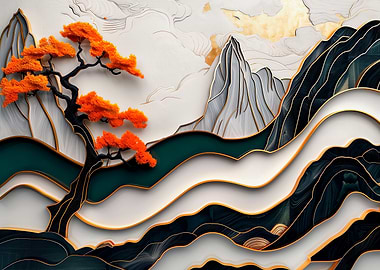 Abstract Mountain Landscape