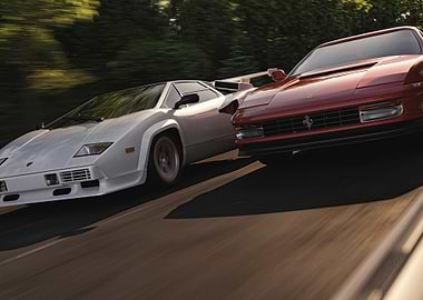 Lamborghini Countach & Ferrari