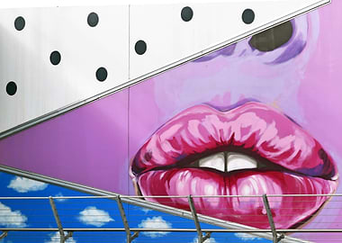 Giant Lips Mural Graffiti
