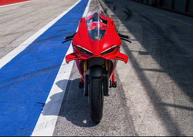 Red Ducati Motorcycle