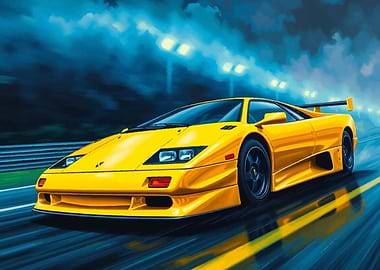 Yellow Lamborghini Diablo