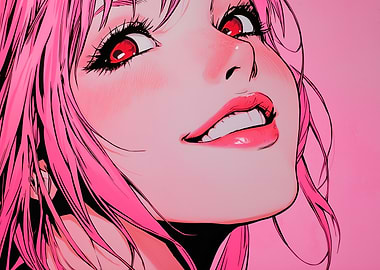 Anime Girl with Pink Hair