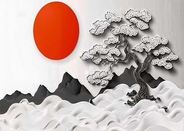 Japanese Paper Art Landscape