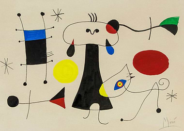 Abstract Art with Figures by joan miro