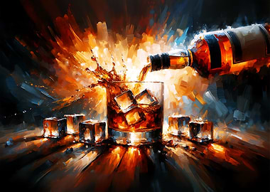 Whiskey Pour with Ice