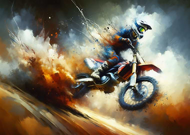 Motocross Rider in Action