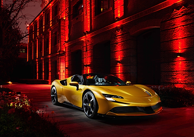 Yellow Ferrari Convertible