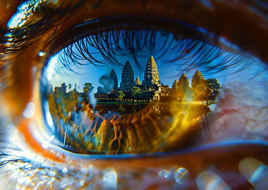 Angkor Wat Reflection in Eye
