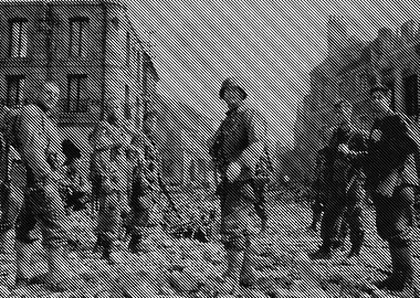 Silhouettes in a City Street