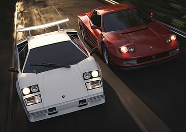 Lamborghini Countach & Ferrari Testarossa