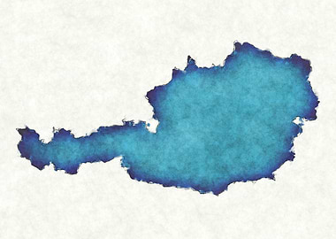 Austria watercolor map