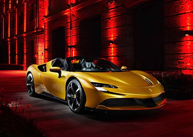 Yellow Ferrari Convertible