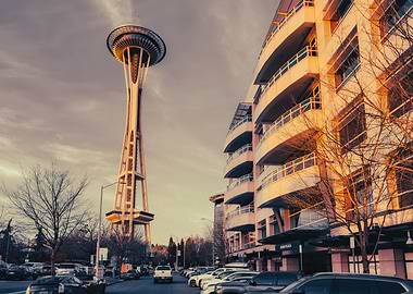 Seattle Space Needle Cityscape