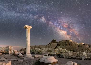 Milky Way Over Ancient Ruins