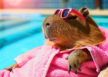 Capybara Poolside