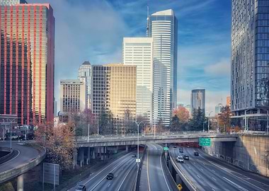 Cityscape with Highway