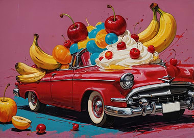 Deco Pop Art 50s-style: The Classic Milky Bar Car