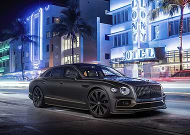 Black Bentley on City Street
