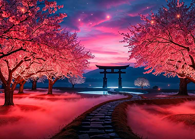 Cherry Blossom Torii Gate
