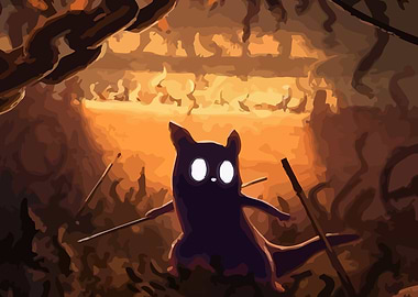 Cat in a Fiery Cave