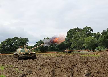Tank Firing in Field