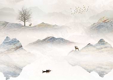 Misty Mountain Landscape