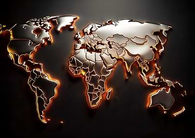 Metallic Lava World Map