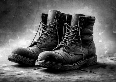 Vintage Black Leather Boots