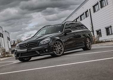 Black Mercedes-Benz C63 AMG Wagon
