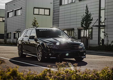 Black Mercedes-Benz C63 AMG Wagon