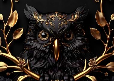 Golden Owl Art
