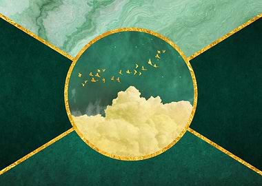 Golden Birds & Clouds