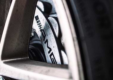 Dirty AMG Brake Caliper