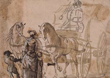 Horse-Drawn Carriage Sketch