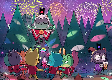 Cat-like Creatures Celebrate