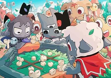 Cute Animal Characters Playing