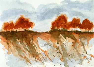 Firebranch Ridge Autumn Trees Watercolor