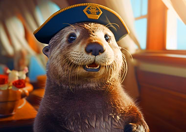 Smiling Sea Otter Captain